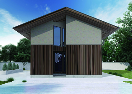 大きな軒のある家