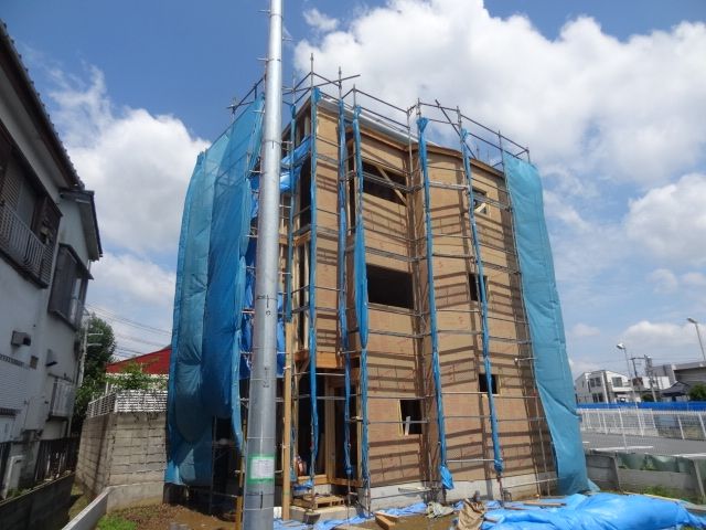 外部構造用合板取付中！！